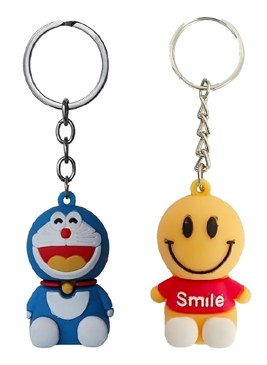 Rubber Smiley & Doreamon Keychain Price