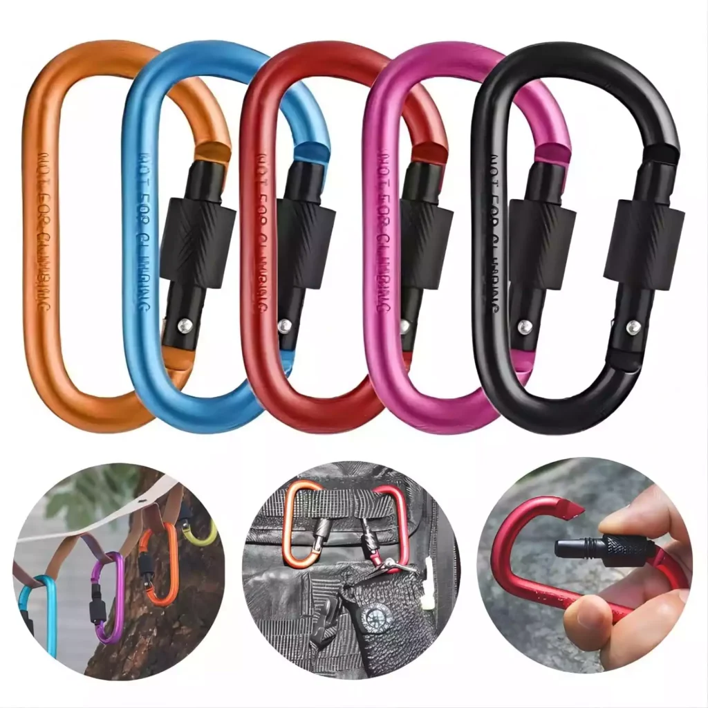 Aluminium Carabiner Snap Hook Ring Clip with Screw Locking