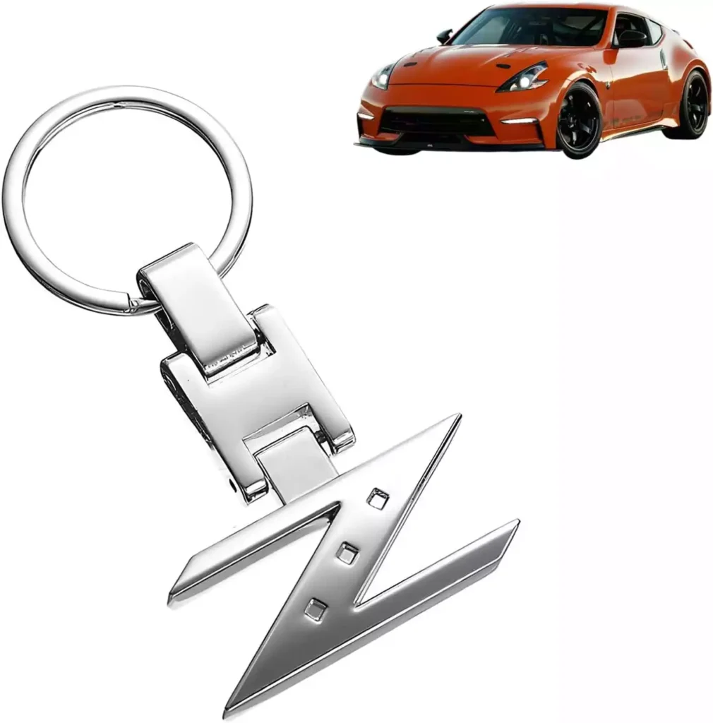  iJDMTOY Chrome Alloy Metal Z Key Chain Compatible With Nissan 240ZX 280ZX 300ZX 350Z 370Z Z Car