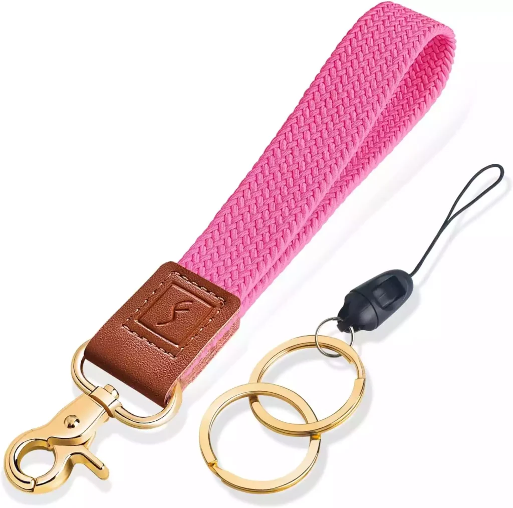 Fishent Stretchy Wristlet Keychain, Braided Cute Wrist Lanyards